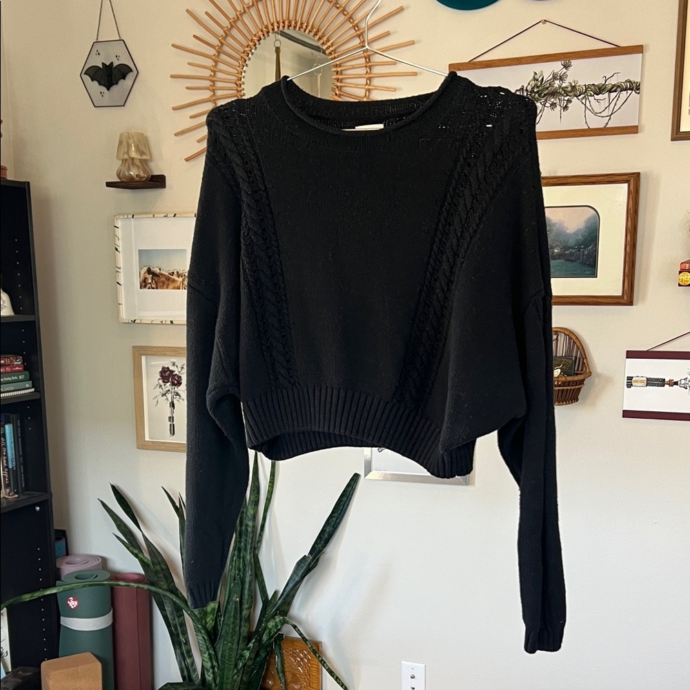 Billabong Night Falls Women's Cropped Sweater in Black - Size M